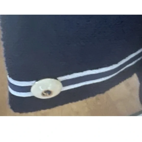 RARE St. John Military Navy Blue Jacket Blazer Santana Marie Gray Wool/Rayon 14 - Picture 9 of 15